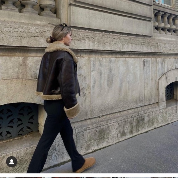 ZARA Faux Fur Leather Jacket - Picture 10 of 13